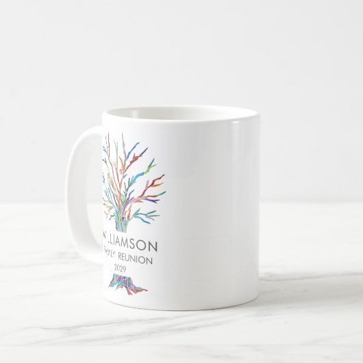 Personalisierte Family Tree Family Wiedersehen Kaf Kaffeetasse (Vorderseite Links)