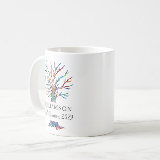 Personalisierte Family Tree Family Wiedersehen Kaf Kaffeetasse (Vorderseite Links)