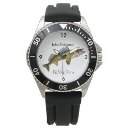 Personalisierte "Fangzeit" mit Walleye Pike Watc Armbanduhr