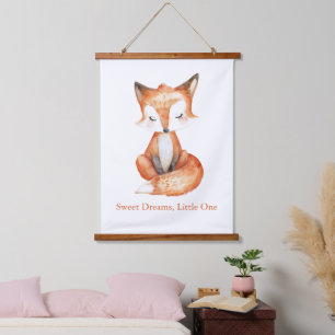 Personalisierte fantastische Fuchs, Kinderzimmer-W Wandteppich Mit Holzrahmen