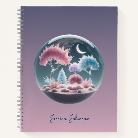 Personalisierte Fantasy-Garten mit feinen Bäumen Notizblock (Vorderseite)