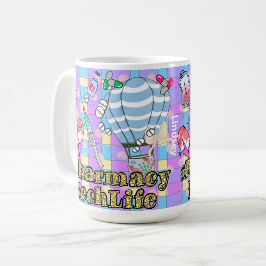 Personalisierte Farb-Pharmacy Tech-Kaffee-Tasse Kaffeetasse (Vorderseite Links)