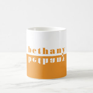 Personalisierte Farbbblock-Spiegel-Typografie Oran Kaffeetasse