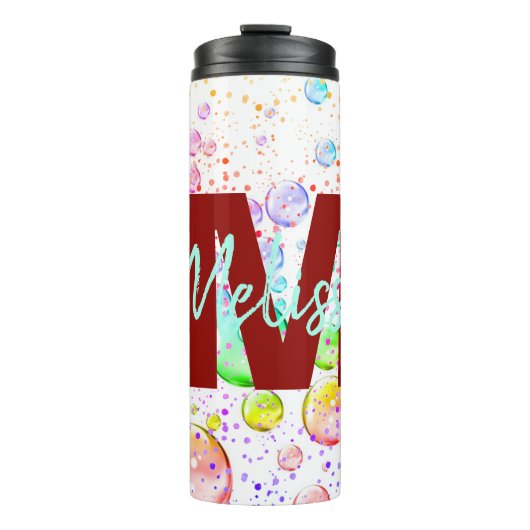 Personalisierte Farbbläschen Thermal Tumbler Thermosbecher (Vorderseite)