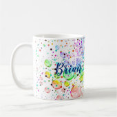 Personalisierte Farbblasen Kaffeemaschine Tasse (Links)