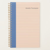 Personalisierte Farbblocklinien in Rosa und Blau Planer (Vorderseite)