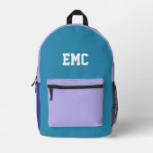 Personalisierte Farbblockmonogramm Bedruckter Rucksack (Vorderseite)