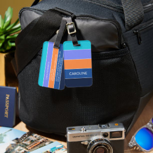 Personalisierte Farbblockstreifen Linien Kunstmust Gepäckanhänger