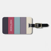 Personalisierte Farbblockstreifen Linien Kunstmust Gepäckanhänger (Vorderseite horizontal)