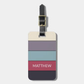 Personalisierte Farbblockstreifen Linien Kunstmust Gepäckanhänger (Vorderseite vertikal)