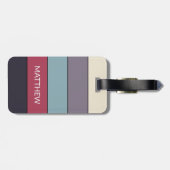 Personalisierte Farbblockstreifen Linien Kunstmust Gepäckanhänger (Rückseite horizontal)