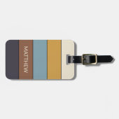 Personalisierte Farbblockstreifen Linien Kunstmust Gepäckanhänger (Vorderseite horizontal)