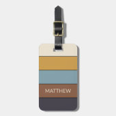 Personalisierte Farbblockstreifen Linien Kunstmust Gepäckanhänger (Vorderseite vertikal)