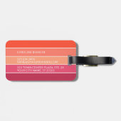 Personalisierte Farbblockstreifen Linien Kunstmust Gepäckanhänger (Rückseite horizontal)