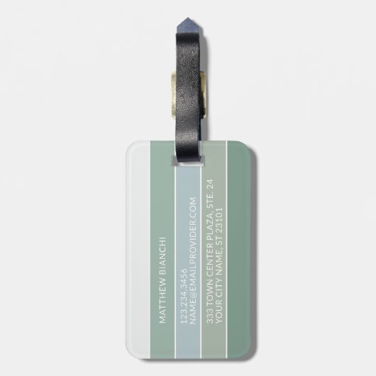 Personalisierte Farbblockstreifen Linien Kunstmust Gepäckanhänger (Rückseite vertikal)