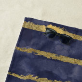 Personalisierte Farbe Blau und Gold Strandtuch (Beispiel)