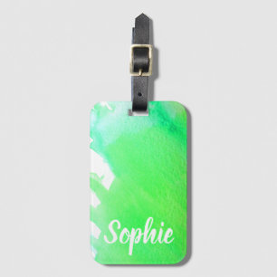 Personalisierte Farbe des grünen Wassers künstleri Gepäckanhänger