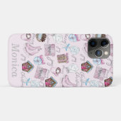 Personalisierte Farbe Rosa Weihnachtselemente Case-Mate iPhone Hülle (Rückseite (Horizontal))