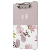 Personalisierte Farbe und Muster niedlich blütenro Klemmbrett (Links)