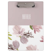 Personalisierte Farbe und Muster niedlich blütenro Klemmbrett (Vorderseite)