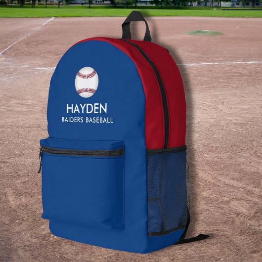 Personalisierte Farben des Baseball-Sportteams Bedruckter Rucksack