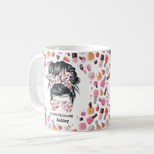 Personalisierte Farben im Nail Tech Life Kaffeetasse (Vorderseite Links)