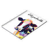 Personalisierte Farben Pop Art Cow Notebook Notizblock (Linke Seite)