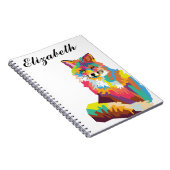 Personalisierte Farben Pop Art Fox Notebook Notizblock (Rechte Seite)