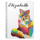 Personalisierte Farben Pop Art Fox Notebook Notizblock (Vorderseite)