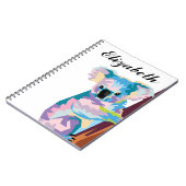 Personalisierte Farben Pop Art Koala Notebook Notizblock (Linke Seite)