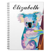 Personalisierte Farben Pop Art Koala Notebook Notizblock (Vorderseite)