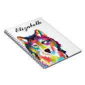 Personalisierte Farben Pop Art Wolf Notebook Notizblock (Rechte Seite)