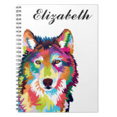 Personalisierte Farben Pop Art Wolf Notebook Notizblock (Vorderseite)