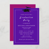 Personalisierte Farben und Schriftart Abschluss Ei Einladung (Vorne/Hinten)