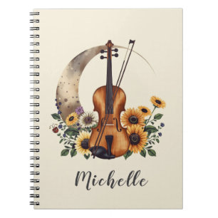 Personalisierte Farben Wildblumen Boho Floral Viol Notizblock