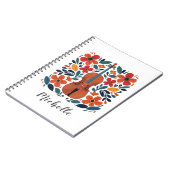 Personalisierte Farben Wildblumen Boho Floral Viol Notizblock (Linke Seite)