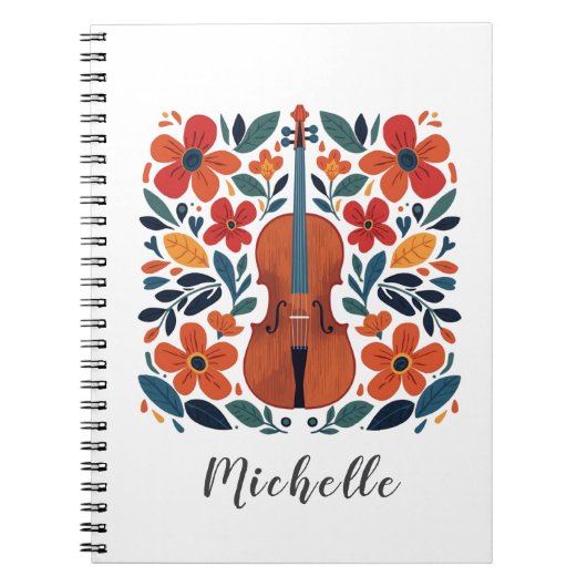 Personalisierte Farben Wildblumen Boho Floral Viol Notizblock (Vorderseite)