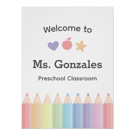 Personalisierte Farben zurück in die Schule Willko Poster (Vorderseite)