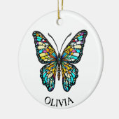 Personalisierte Farbenbläser Keramik Ornament (Links)