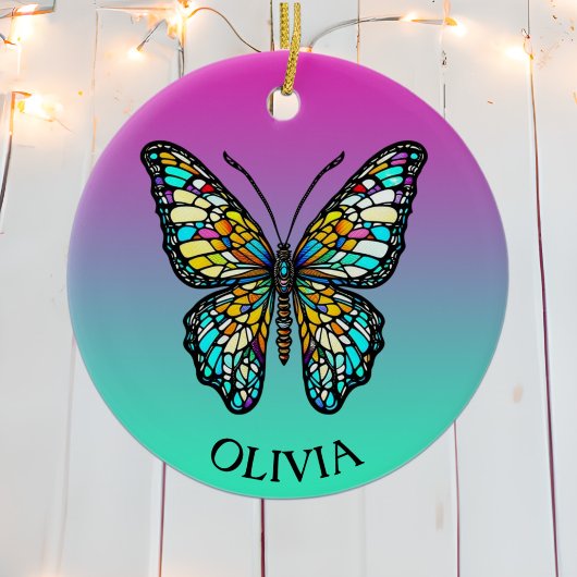 Personalisierte Farbenbläser Keramik Ornament