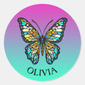 Personalisierte Farbenbläser Runder Aufkleber (Vorderseite)