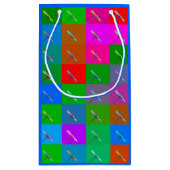 Personalisierte Farbenfrohe Abendessen Abstrakte K Kleine Geschenktüte (Rückseite)