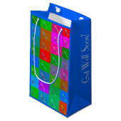 Personalisierte Farbenfrohe Abendessen Abstrakte K Kleine Geschenktüte (Vorderseite Schrägansicht)