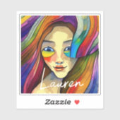 Personalisierte Farbenfrohe Abstrakte Kunst, Hübsc Aufkleber (Blatt)