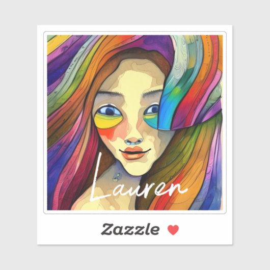 Personalisierte Farbenfrohe Abstrakte Kunst, Hübsc Aufkleber (Blatt)