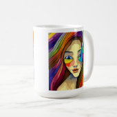 Personalisierte Farbenfrohe Abstrakte Kunst, Hübsc Kaffeetasse (VorderseiteRechts)