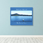 Personalisierte Farbenfrohe Bootsdekoration Leinwanddruck (Insitu (Holzboden))