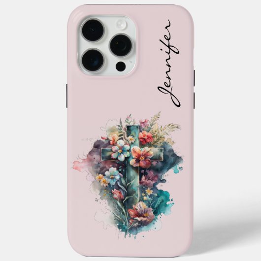 Personalisierte Farbenfrohe Christliche Cross iPho Case-Mate iPhone Hülle (Rückseite)