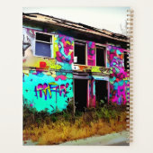 Personalisierte farbenfrohe Graffiti abgebrochen Planer (Rückseite)