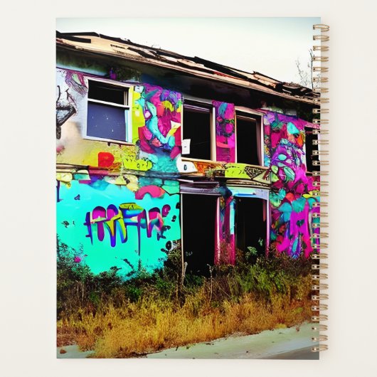 Personalisierte farbenfrohe Graffiti abgebrochen Planer (Rückseite)